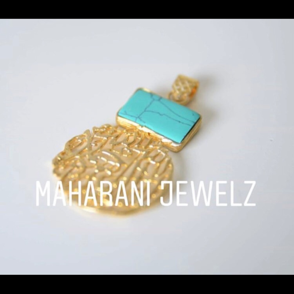 Gold plated Arabic calligraphy pendant